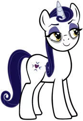 Size: 744x1074 | Tagged: safe, derpibooru import, edit, editor:undeadponysoldier, moonlight raven, pony, unicorn, eyelashes, eyeliner, eyeshadow, female, goth, gothic, gothic eyeliner, looking at something, makeup, mare, simple background, smiling, solo, white background