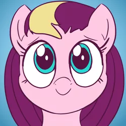 Size: 800x800 | Tagged: safe, artist:comfyplum, derpibooru import, oc, oc:comfy plum, pegasus, pony, bust, female, gradient background, icon, mare, portrait, smiling, solo