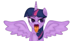 Size: 8000x4500 | Tagged: suggestive, artist:emu34b, derpibooru import, twilight sparkle, twilight sparkle (alicorn), alicorn, pony, .svg available, absurd resolution, drool, female, lidded eyes, mare, maw, mawshot, open mouth, simple background, solo, spread wings, teeth, tongue out, transparent background, vector, wings