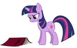 Size: 1000x632 | Tagged: safe, artist:jourple, derpibooru import, twilight sparkle, pony, unicorn, friendship is magic, book, bookhorse, female, frown, mare, simple background, solo, transparent background, twilight is not amused, unamused, unicorn twilight, vector