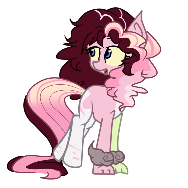 Size: 4000x4000 | Tagged: safe, artist:applerougi, derpibooru import, oc, oc:katty smottie pie, hybrid, female, interspecies offspring, offspring, parent:discord, parent:pinkie pie, parents:discopie, simple background, solo, transparent background