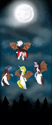 Size: 3880x9352 | Tagged: safe, artist:mr100dragon100, derpibooru import, bat pony, pony, vampire, vampony, dracula, flying, looking up, mare in the moon, moon, night