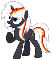 Size: 6368x7365 | Tagged: safe, alternate version, artist:estories, artist:steampunk-brony, derpibooru import, edit, editor:steampunk-brony, editor:steamy the brony, vector edit, oc, oc:velvet remedy, unofficial characters only, pony, unicorn, fallout equestria, cute, fallout, female, happy, inkscape, mare, open mouth, raised hoof, simple background, transparent background, vector