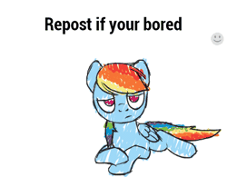 Size: 425x351 | Tagged: safe, artist:naroclie, derpibooru import, edit, edited edit, rainbow dash, pegasus, pony, angry, animated, bored, caption, cute, dashabetes, dither strobe, eyeroll, female, flop, floppy ears, frame by frame, frown, glare, grammar error, grumpy, lidded eyes, madorable, mare, misspelling, misspelling of you're, no catchlights, no pupils, on back, open mouth, prone, rolling, sigh, simple background, solo, text, white background, wide eyes