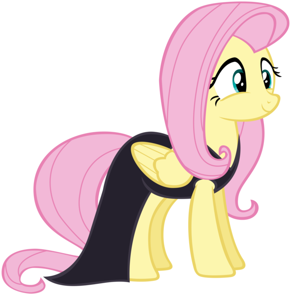 Size: 6357x6444 | Tagged: safe, artist:andoanimalia, derpibooru import, fluttershy, pegasus, pony, scare master, absurd resolution, black dress, clothes, cute, dress, female, mare, shyabetes, simple background, smiling, solo, transparent background, vector