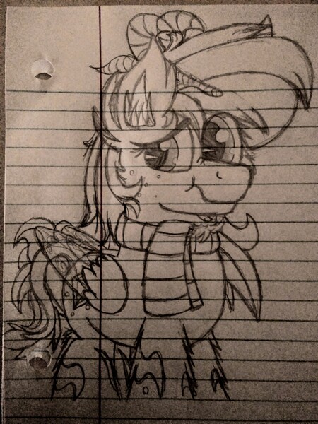 Size: 1920x2560 | Tagged: safe, artist:thebadbadger, derpibooru import, oc, oc:joya verdosa, pony, lined paper, woodland fernabel pony