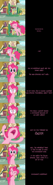 Size: 2000x6940 | Tagged: safe, artist:mlp-silver-quill, derpibooru import, pinkie pie, earth pony, pony, comic:pinkie pie says goodnight, comic, implied season 9, solo, talking to viewer