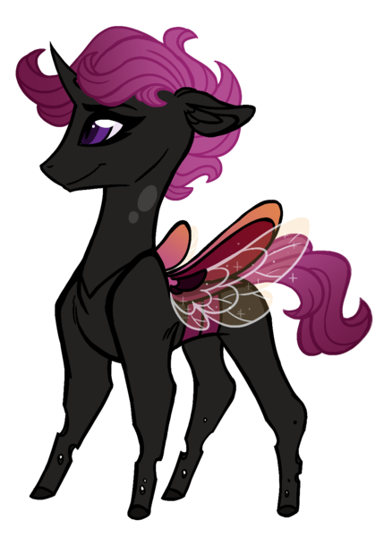 Size: 1000x1400 | Tagged: alternate universe, artist:australian-senior, changeling, changelingified, derpibooru import, female, kirindos, purple changeling, safe, scootaling, scootaloo, simple background, solo, species swap, transparent background