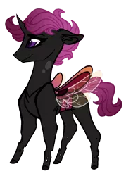 Size: 1000x1400 | Tagged: alternate universe, artist:australian-senior, changeling, changelingified, derpibooru import, female, kirindos, purple changeling, safe, scootaling, scootaloo, simple background, solo, species swap, transparent background