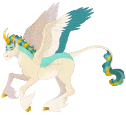 Size: 1464x1333 | Tagged: artist:bijutsuyoukai, colored hooves, colored wings, colored wingtips, crack ship offspring, derpibooru import, hybrid, kirin hybrid, magical lesbian spawn, male, multicolored wings, oc, oc:thunderstorm, offspring, parent:lightning dust, parent:rain shine, safe, simple background, solo, transparent background, unofficial characters only, unshorn fetlocks, wings