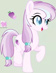 Size: 1820x2372 | Tagged: safe, artist:frostylithi, derpibooru import, oc, oc:raspberry creme, unofficial characters only, earth pony, pony, base used, female, mare, offspring, parent:double diamond, parent:sugar belle, parents:sugardiamond, simple background, solo