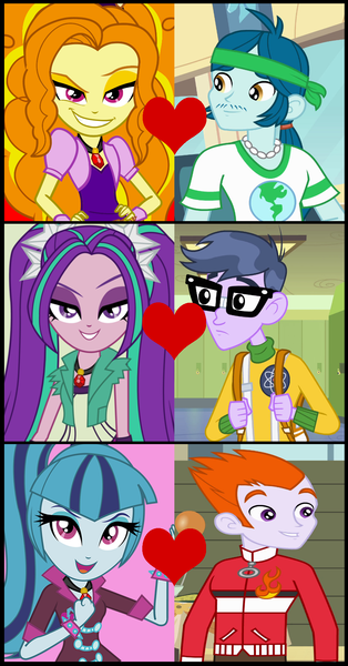 Size: 888x1696 | Tagged: safe, artist:shipper anon, derpibooru import, screencap, adagio dazzle, aria blaze, captain planet, heath burns, microchips, sonata dusk, equestria girls, equestria girls (movie), rainbow rocks, ariachips, background human, capdazzle, cropped, female, heathdusk, male, shipping, shipping domino, straight, the dazzlings