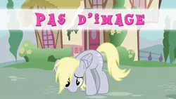 Size: 622x350 | Tagged: safe, derpibooru import, derpy hooves, pony, french, placeholder, sad, solo