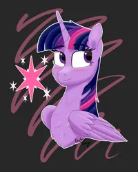 Size: 1200x1500 | Tagged: safe, artist:endertony, derpibooru import, twilight sparkle, twilight sparkle (alicorn), alicorn, pony, blushing, bust, cutie mark, female, mare, portrait, simple background, smiling, solo