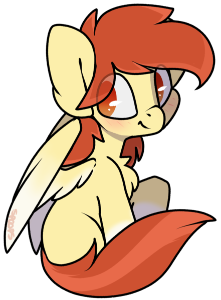 Size: 1736x2362 | Tagged: safe, artist:spoopygander, derpibooru import, oc, oc:render point, unofficial characters only, pegasus, pony, blushing, chest fluff, colored wings, cute, happy, looking at you, looking over shoulder, male, multicolored hair, multicolored wings, smiling, spread wings, stallion, wings