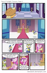 Size: 792x1224 | Tagged: safe, artist:donzatch, derpibooru import, applejack, princess cadance, pony, comic:tale of twilight, comic, royal guard