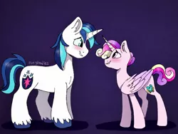 Size: 2048x1536 | Tagged: safe, artist:incendiaryboobs, derpibooru import, princess cadance, shining armor, alicorn, pony, unicorn, blushing, cute, cutedance, female to male, gay, half r63 shipping, image, jpeg, male, prince bolero, rule 63, shining adorable, shining bolero, shiningcadance, shipping, smiling, stallion, trans boy, trans stallion, transgender, unshorn fetlocks