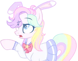 Size: 1036x808 | Tagged: safe, artist:bxby-mochi, derpibooru import, oc, oc:pastel usagi, earth pony, pony, base used, bunny ears, clothes, female, mare, simple background, solo, transparent background