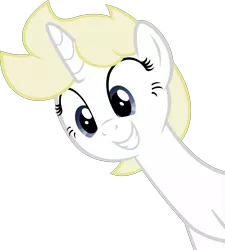 Size: 4000x4450 | Tagged: safe, artist:accu, derpibooru import, oc, oc:franziska, pony, unicorn, aryan, aryan pony, blonde, cute, down, excited, female, horn, long neck, looking, looking down, nazipone, smiling, vector