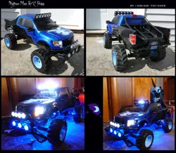 Size: 1600x1389 | Tagged: safe, artist:lonewolf3878, derpibooru import, nightmare moon, pony, custom, ford raptor, irl, photo, pickup truck, plushie, radio control, toy