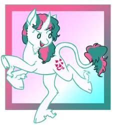 Size: 618x684 | Tagged: safe, artist:galioluvr, derpibooru import, gusty, gusty the great, classical unicorn, pony, unicorn, cloven hooves, curved horn, gradient background, horn, leonine tail, simple background, solo, transparent background, unshorn fetlocks