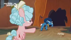 Size: 1366x768 | Tagged: safe, derpibooru import, screencap, cozy glow, grogar, pegasus, pony, frenemies (episode), angry, butt, cozy glutes, discovery family logo, duo, female, filly, foal, lair, male, plot