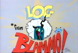 Size: 1800x1221 | Tagged: artist:hericks, changeling, changeling queen, crazylis, derp, derpibooru import, edit, edited screencap, exploitable meme, female, funny, i didn't listen, image macro, laughing, meme, queen chrysalis, ren and stimpy, safe, screencap, the beginning of the end