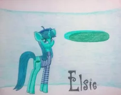 Size: 1084x845 | Tagged: safe, artist:dialysis2day, derpibooru import, oc, oc:elsie, earth pony, pony, beret, female, hat, mare, solo, traditional art