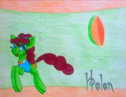 Size: 1074x826 | Tagged: safe, artist:dialysis2day, derpibooru import, oc, oc:helen, earth pony, pony, clothes, female, mare, solo, traditional art