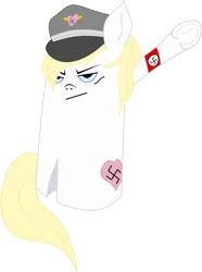 Size: 3262x4391 | Tagged: safe, artist:padla, derpibooru import, oc, oc:aryanne, earth pony, pony, armband, aryan, aryan pony, blonde, female, heart, heil, meme, nazi, nazi armband, nazipone, simple background, sketch, swastika, transparent background