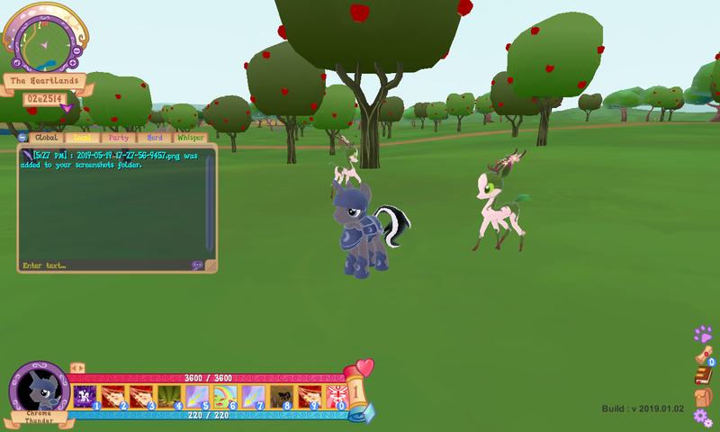 Size: 1280x768 | Tagged: safe, derpibooru import, oc, oc:chrome thunder, unofficial characters only, dryad, pony, unicorn, apple, apple tree, armor, game, game screencap, legends of equestria, solo, tree