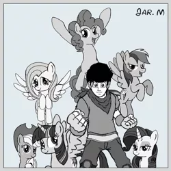 Size: 2048x2048 | Tagged: alicorn, applejack, artist:jmantheangel, derpibooru import, fluttershy, human, human in equestria, human male, human oc, male, mane six, oc, oc:j-man, original character do not steal, pinkie pie, rainbow dash, rarity, safe, twilight sparkle, twilight sparkle (alicorn)