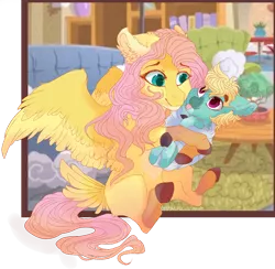 Size: 900x880 | Tagged: safe, artist:castaspellliana, derpibooru import, fluttershy, zephyr breeze, pegasus, pony, baby, baby pony, brother and sister, cheek fluff, chest fluff, colt, colt zephyr breeze, cute, ear fluff, female, filly, filly fluttershy, fluffy, foal, holding a pony, leg fluff, male, neck fluff, shyabetes, siblings, sitting, smiling, tail feathers, tongue out, wing fluff, younger, zephyrbetes