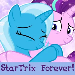 Size: 500x500 | Tagged: artist needed, safe, derpibooru import, starlight glimmer, trixie, pony, caption, expand dong, exploitable meme, female, image macro, lesbian, meme, shipping, startrix, text, wow! glimmer