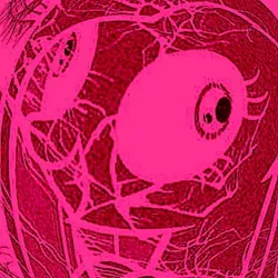 Size: 500x500 | Tagged: safe, derpibooru import, pinkie pie, earth pony, pony, contemplating insanity, cover art, cracked, cracks, female, gabber, hardcore, mare, music, pinkamena diane pie, pinkamena party, smiling, solo, song cover, speedcore, terrorcore