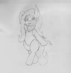 Size: 2712x2759 | Tagged: safe, artist:wapamario63, derpibooru import, fluttershy, pony, bipedal, clothes, cute, female, mare, missing cutie mark, monochrome, one-piece swimsuit, solo, swimsuit, traditional art