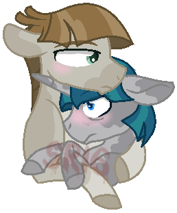 Size: 258x311 | Tagged: safe, artist:superrosey16, derpibooru import, mudbriar, stygian, pony, crack shipping, gay, male, shipping, simple background, styginthemud, transparent background