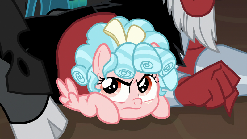 Size: 1920x1080 | Tagged: safe, derpibooru import, screencap, cozy glow, lord tirek, queen chrysalis, changeling, changeling queen, pegasus, pony, frenemies (episode), annoyed, cloven hooves, cozy glow is best facemaker, cozy glow is not amused, female, filly, foal, solo focus