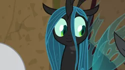 Size: 1920x1080 | Tagged: better way to be bad, changeling, changeling queen, cute, cutealis, derpibooru import, female, frenemies (episode), happy, lord tirek, queen chrysalis, safe, screencap, smiling, solo focus, when she smiles