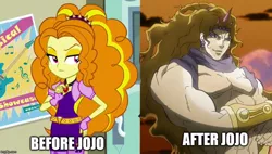 Size: 883x500 | Tagged: safe, artist:crosslineanimator, derpibooru import, edit, edited screencap, screencap, adagio dazzle, equestria girls, rainbow rocks, comparison, jojo reference, jojo's bizarre adventure, kars