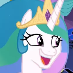 Size: 592x591 | Tagged: safe, derpibooru import, screencap, princess celestia, princess luna, alicorn, pony, between dark and dawn, awesome face, bust, cropped, faic, female, mare, open mouth, portrait, smiling