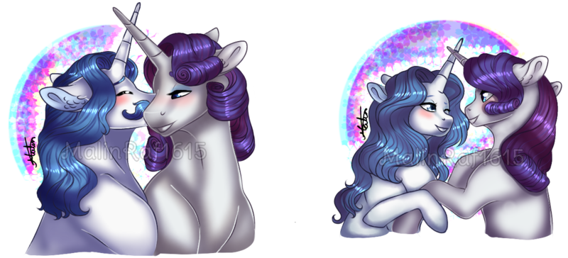 Size: 1254x571 | Tagged: safe, artist:malinraf1615, derpibooru import, fancypants, rarity, pony, blushing, elusive, elusivepants, fancy skirt, female, gay, half r63 shipping, lesbian, male, missing accessory, raripants, rariskirt, rule 63, shipping, simple background, straight, transparent background