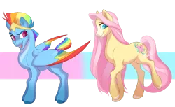 Size: 1144x699 | Tagged: safe, derpibooru import, fluttershy, rainbow dash, earth pony, pegasus, pony, leak, spoiler:g5, duo, earth pony fluttershy, fluttershy (g5), g5, rainbow dash (g5)