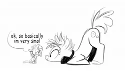 Size: 1920x1080 | Tagged: safe, artist:imalou, derpibooru import, oc, oc:cookie malou, oc:yodi, unofficial characters only, earth pony, pony, unicorn, basically i'm very smol, face down ass up, female, glasses, grayscale, mare, micro, monochrome, smol