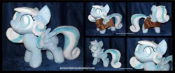 Size: 1600x673 | Tagged: safe, artist:peruserofpieces, derpibooru import, oc, oc:snowdrop, unofficial characters only, pegasus, pony, accessory, blind, cape, cloak, clothes, female, filly, happy, irl, minky, photo, plushie, sillyfillystudios, smiling, solo, wings