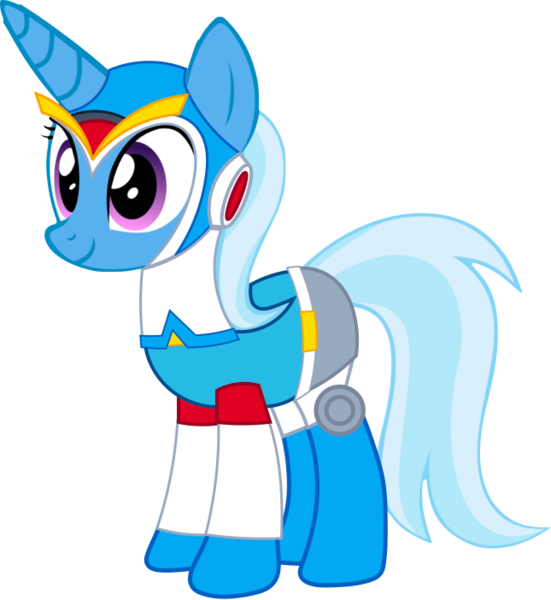 Size: 645x702 | Tagged: safe, artist:4-chap, derpibooru import, trixie, pony, armor, clothes, cosplay, costume, megaman, megaman x, megamare, simple background, solo, transparent background