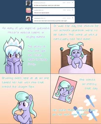 Size: 1002x1237 | Tagged: safe, artist:marikaefer, derpibooru import, cloudchaser, flitter, pony, ask flitter and cloudchaser, bed mane, female, filly