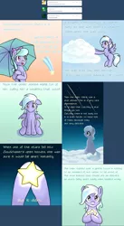 Size: 1502x2749 | Tagged: safe, artist:marikaefer, derpibooru import, cloudchaser, flitter, pony, ask flitter and cloudchaser, cloud, female, filly, shooting star, stars, umbrella