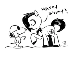 Size: 1024x830 | Tagged: safe, artist:marelynmayhem, derpibooru import, ponified, earth pony, pony, birthday, friendship, marelyn manson, marilyn manson, snoopy, white