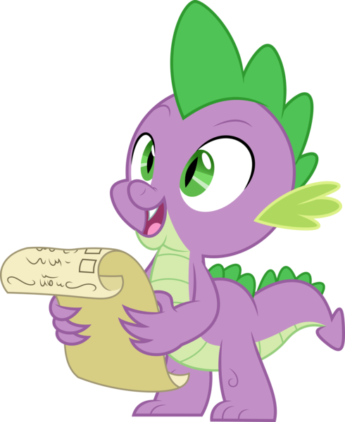 Size: 4084x5000 | Tagged: safe, artist:dashiesparkle, derpibooru import, spike, dragon, triple threat, .ai available, .svg available, absurd resolution, cute, happy, male, scroll, simple background, solo, spikabetes, transparent background, vector